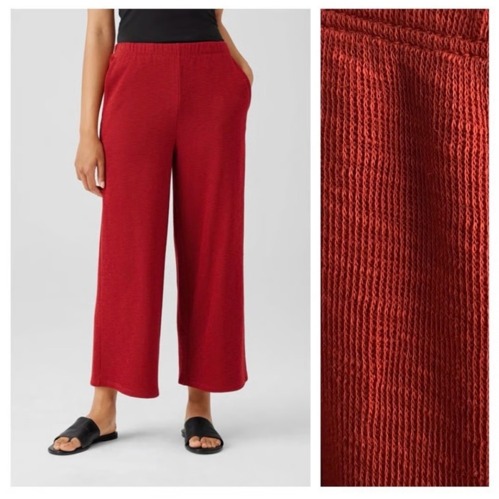 Eileen Fisher Organic Cotton Cropped Pants Petite Medium